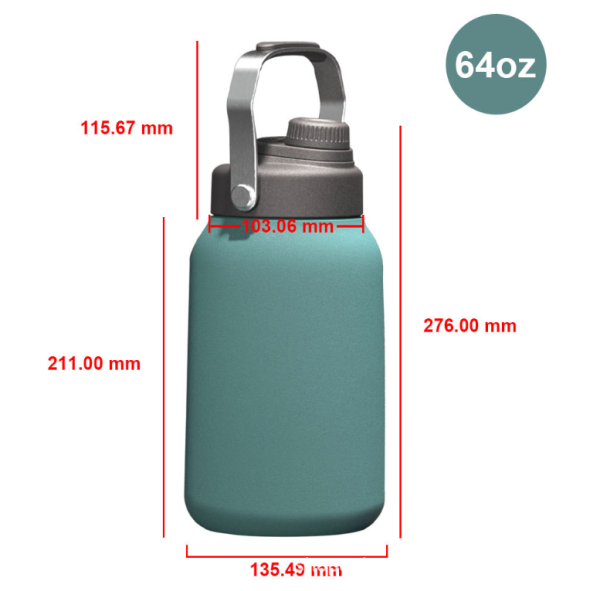 Large Capacity Vacuum Water Bottles Unique Style 64oz 128oz